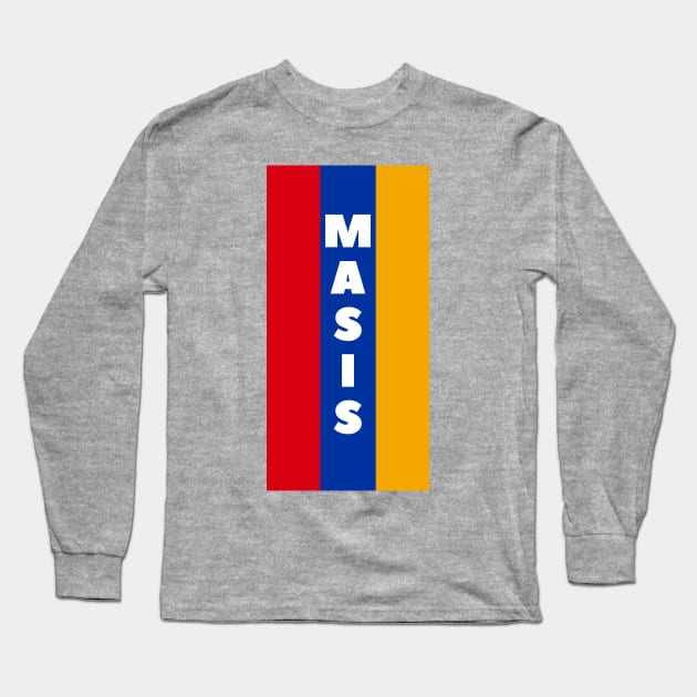 Masis City in Armenian Flag Vertical Long Sleeve T-Shirt by aybe7elf